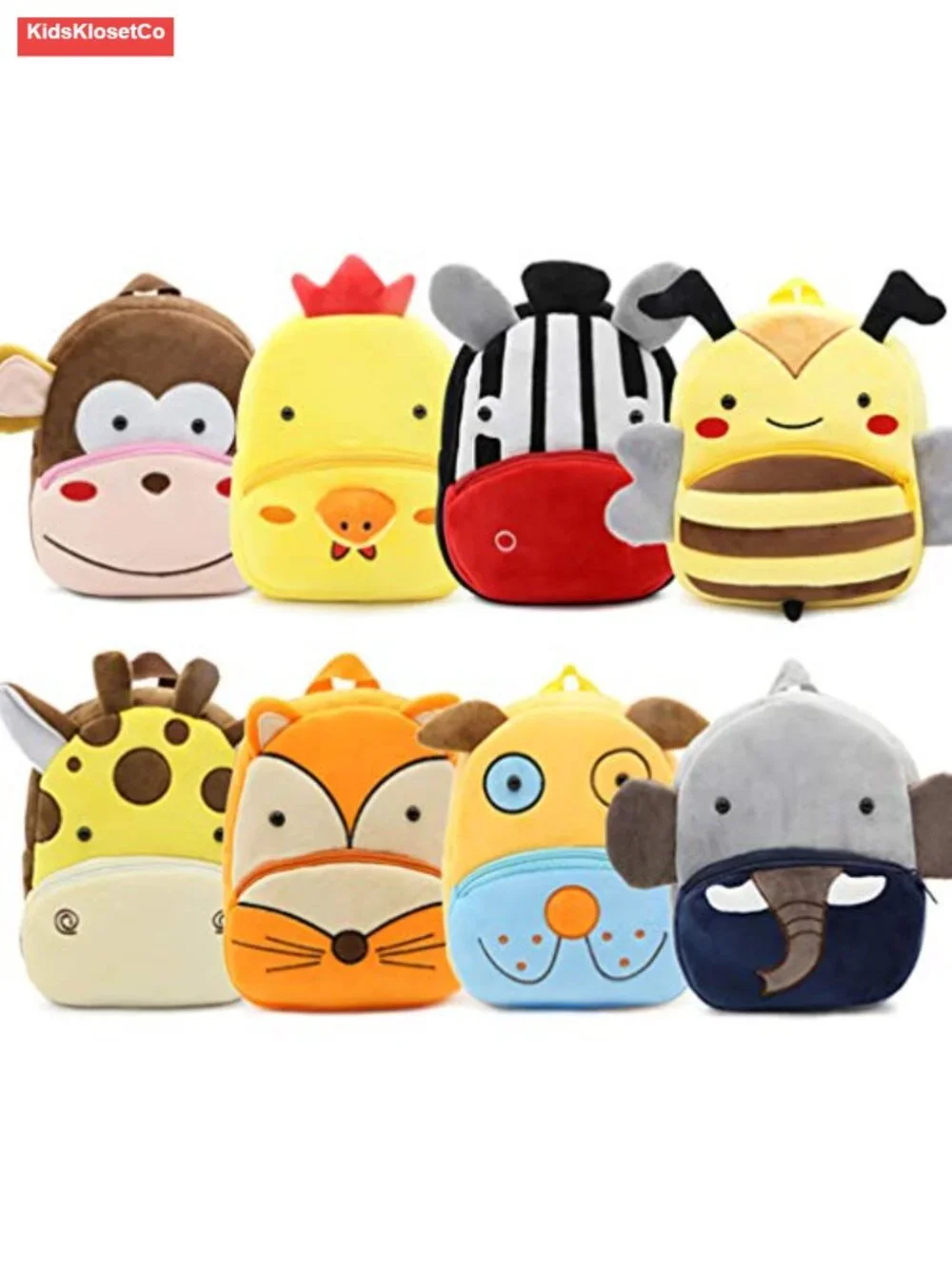Plush Zoo Animal Backpack Book Bag for Kids